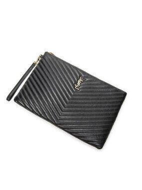 Saint Laurent Cassandre Clutchblack Matelasse Chevron Leather Shoulder Bag